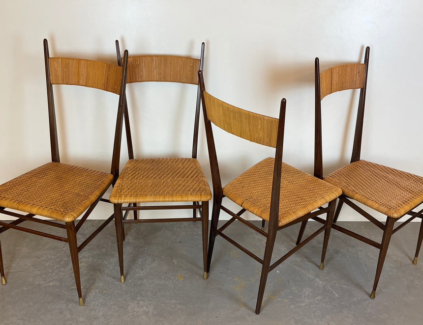 Set of Four Scuola Di Torino Chairs from 1950'