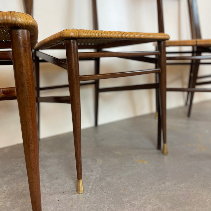 Set of Four Scuola Di Torino Chairs from 1950'