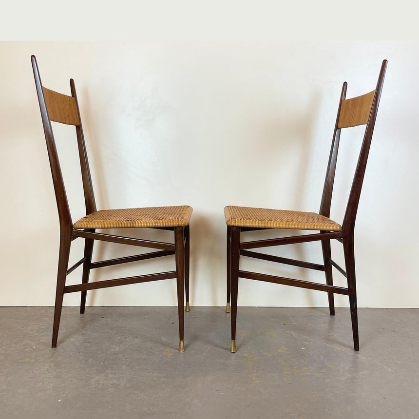 Set of Four Scuola Di Torino Chairs from 1950'