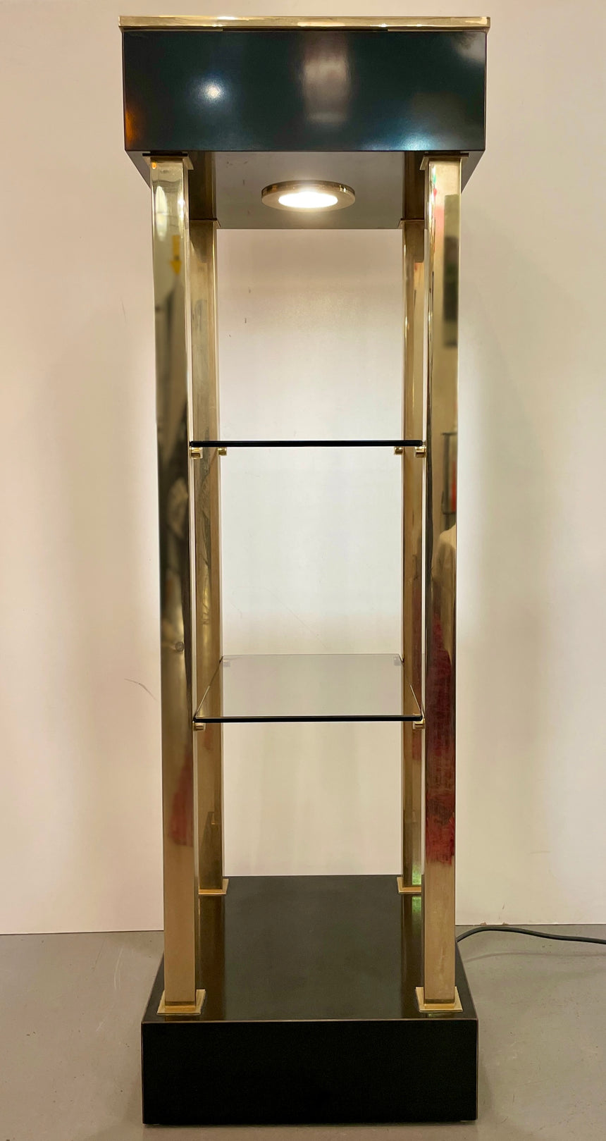 Belgo Chrom Illuminated Showcase in Gold-Plated from 1980'