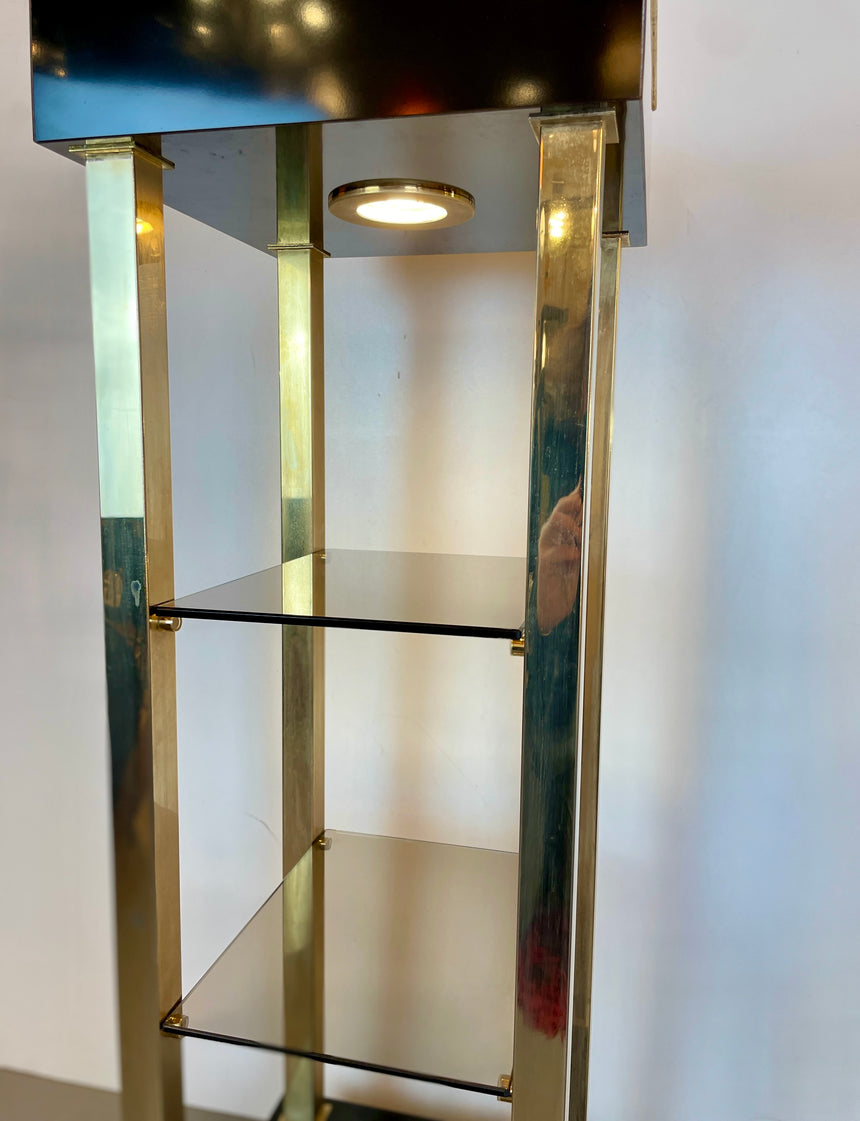 Belgo Chrom Illuminated Showcase in Gold-Plated from 1980'
