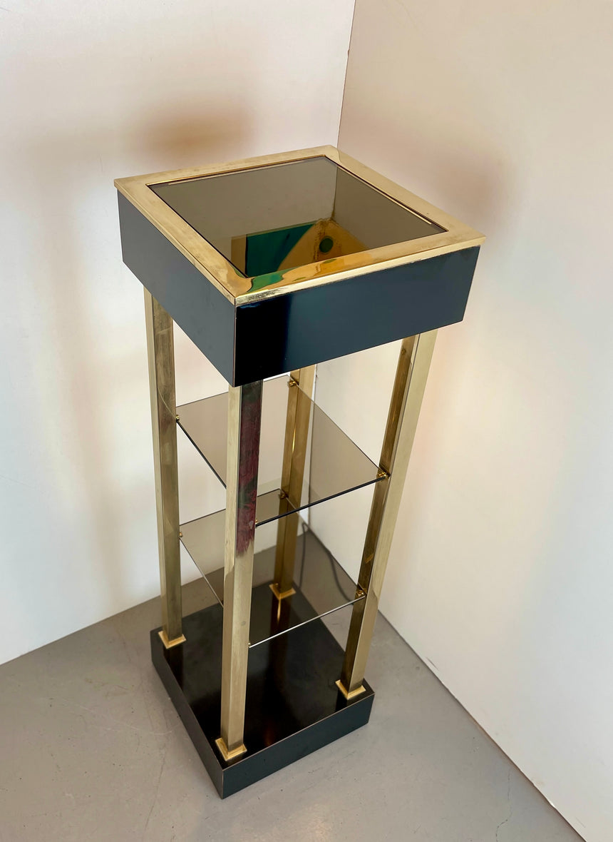 Belgo Chrom Illuminated Showcase in Gold-Plated from 1980'