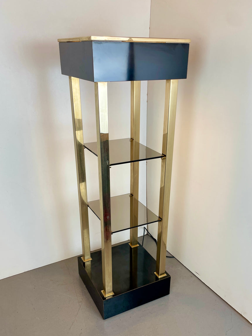Belgo Chrom Illuminated Showcase in Gold-Plated from 1980'