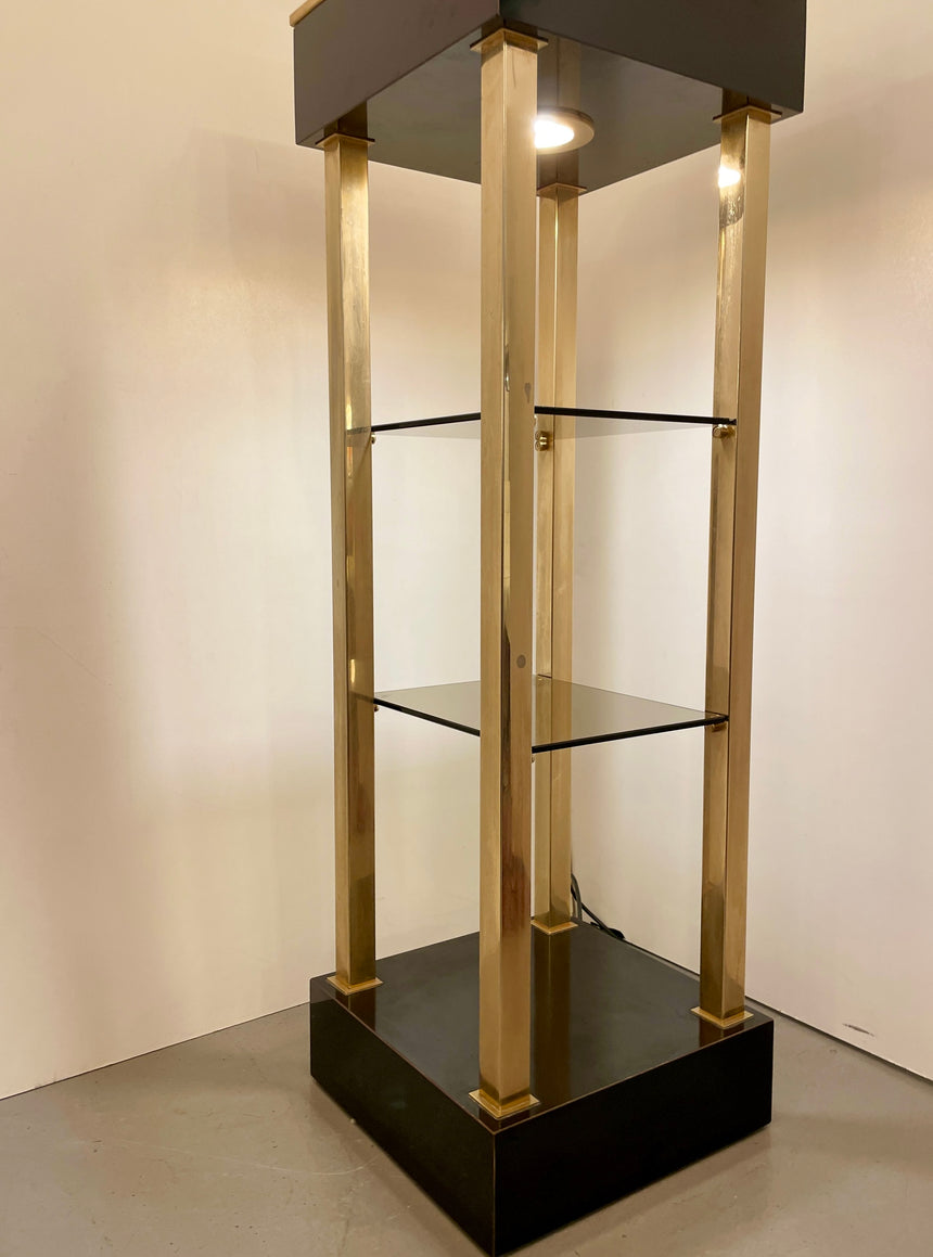 Belgo Chrom Illuminated Showcase in Gold-Plated from 1980'