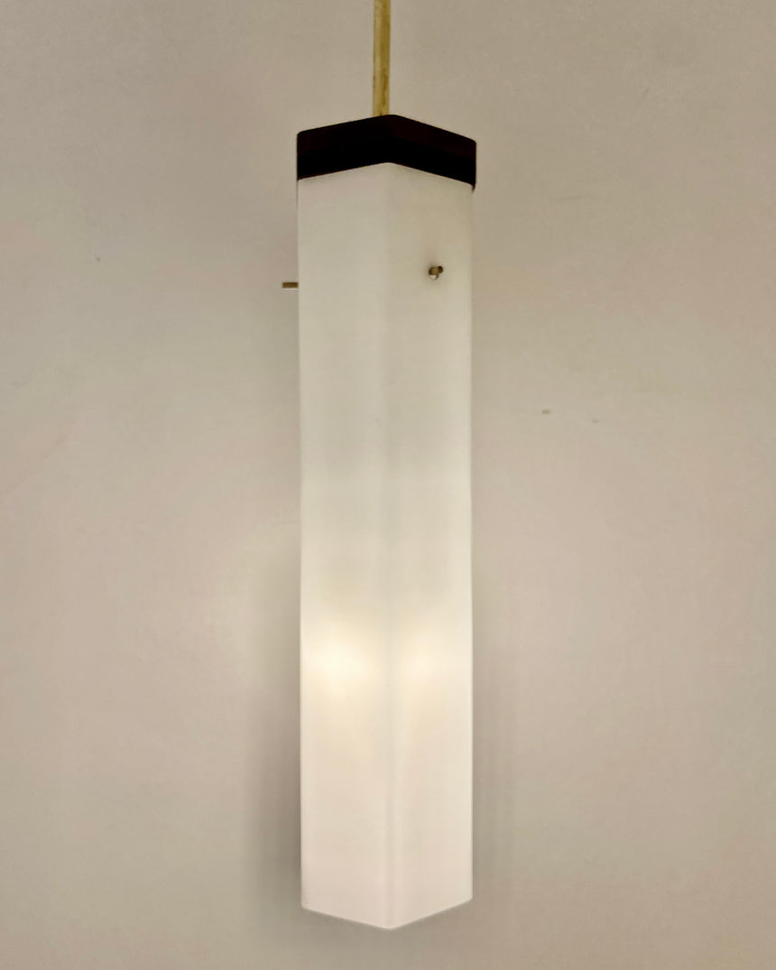 Italian Suspended Light in Opaline, 1960s