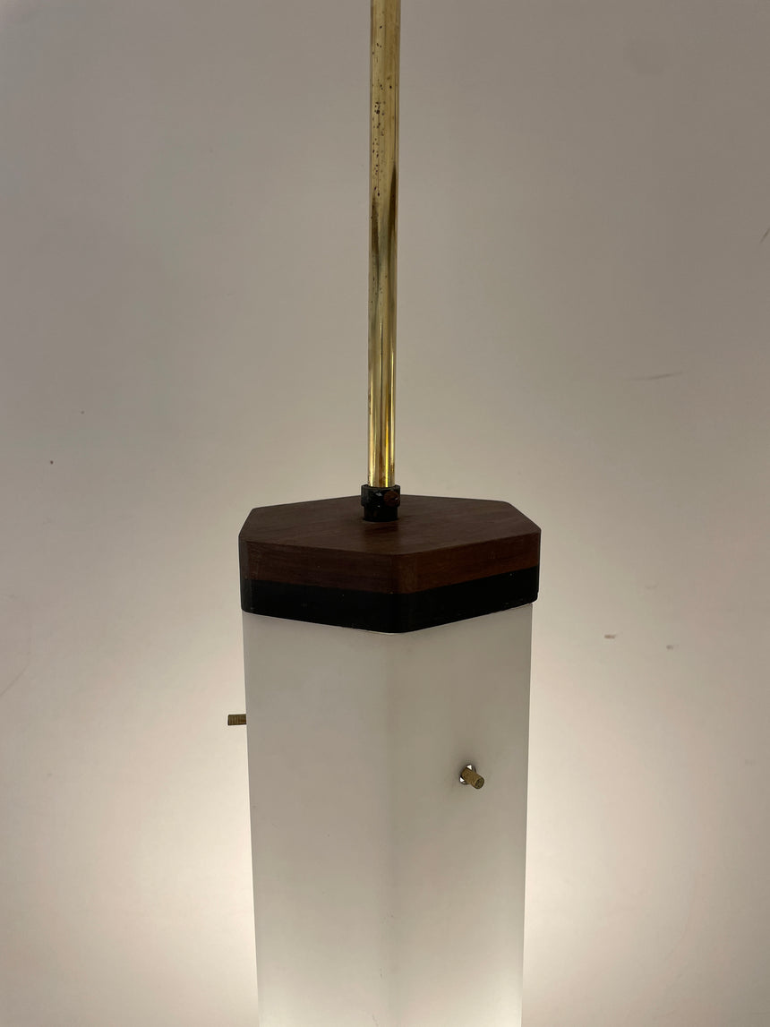 Italian Suspended Light in Opaline, 1960s