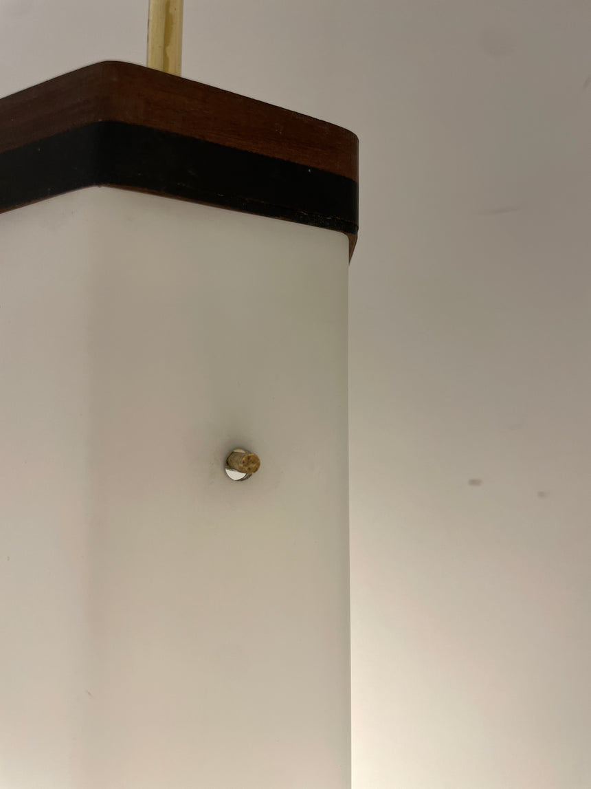 Italian Suspended Light in Opaline, 1960s