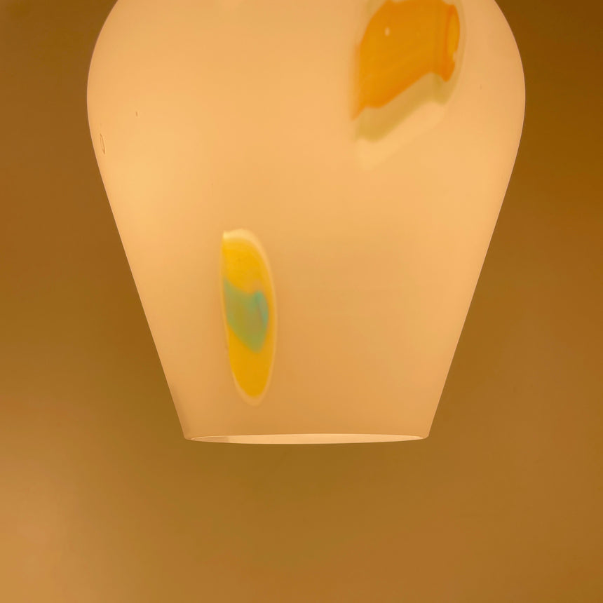 Italian Suspended Light in Opaline, 1960s