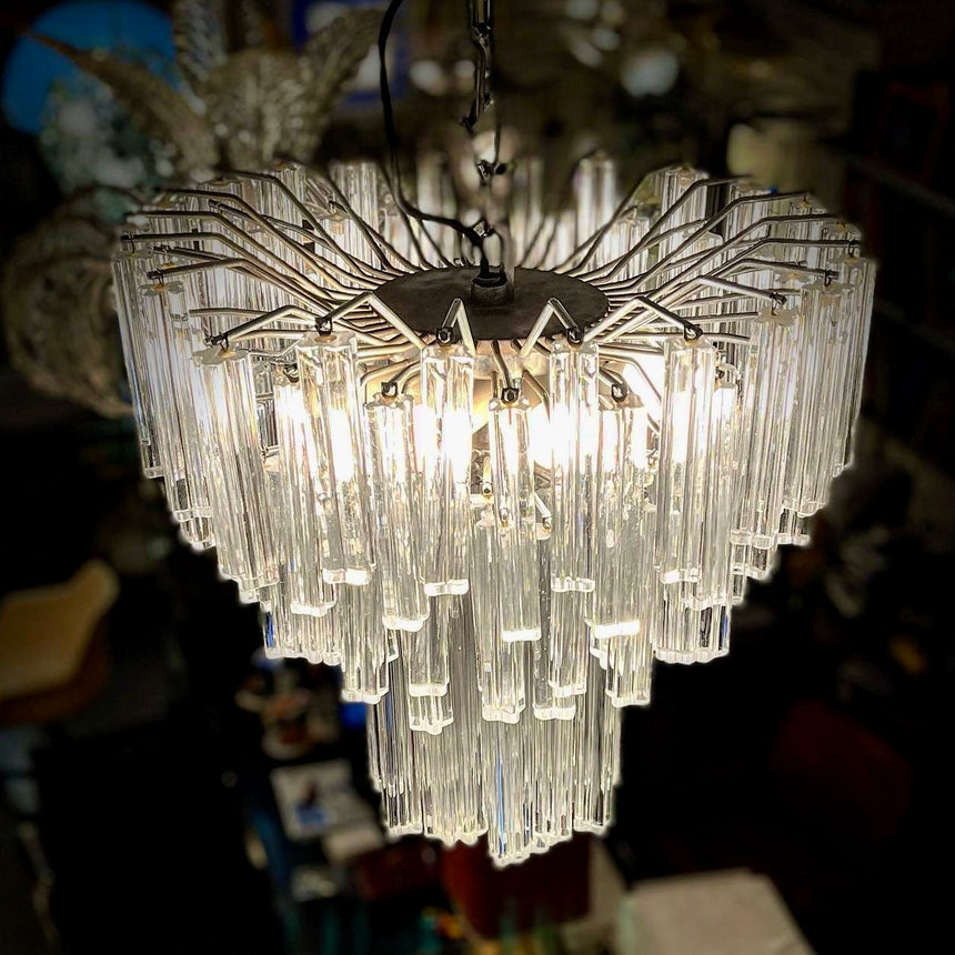1970's cristal chandelier attributed to Venini