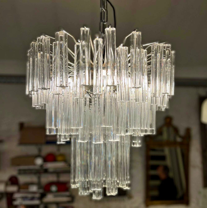 1970's cristal chandelier attributed to Venini