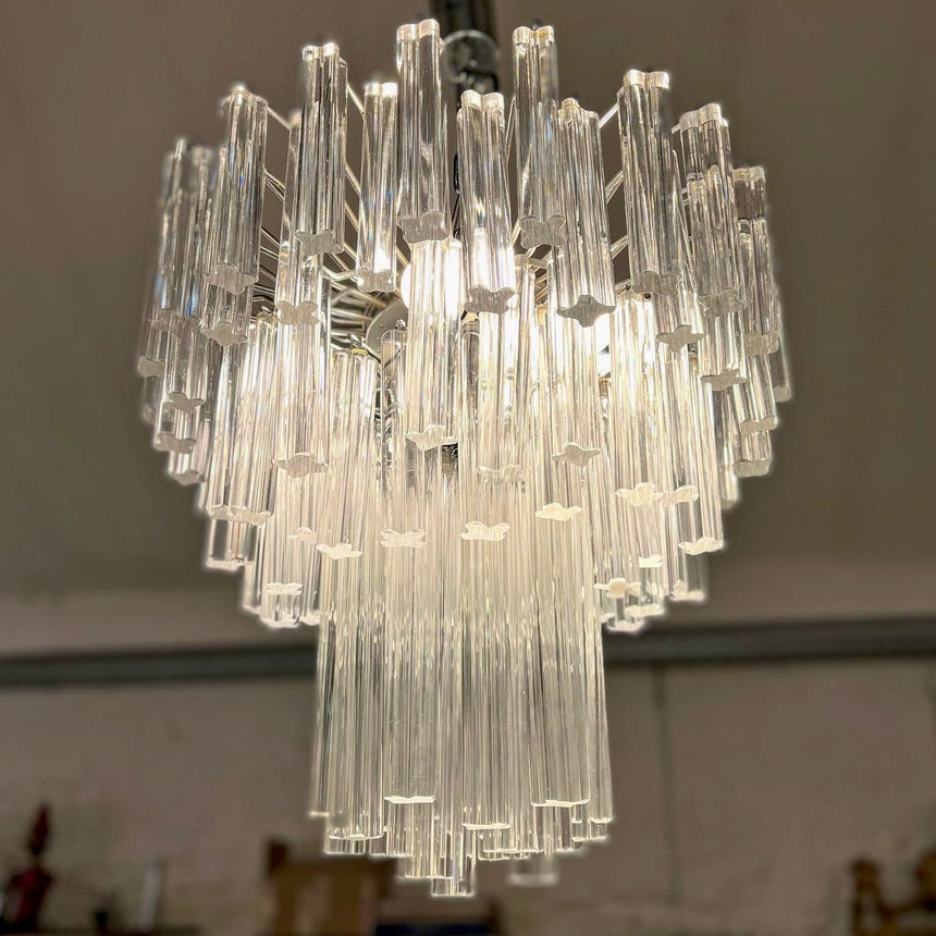 1970's cristal chandelier attributed to Venini