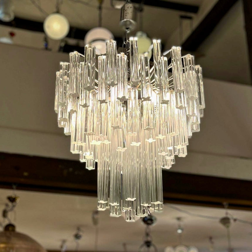 1970's cristal chandelier attributed to Venini