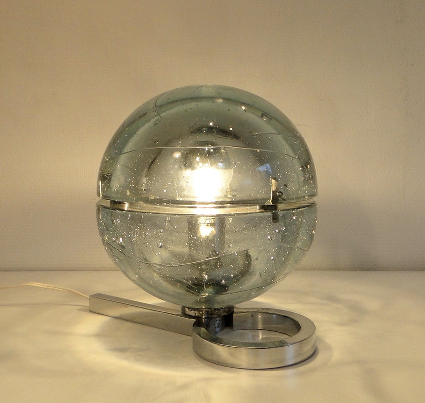 Table lamp in Murano glass attributed to  Albano Poli for Poliarte in the 1970's. / Lampe de table en verre de Murano attribuée à  Albano Poli pour Poliarte dans les années 1960.