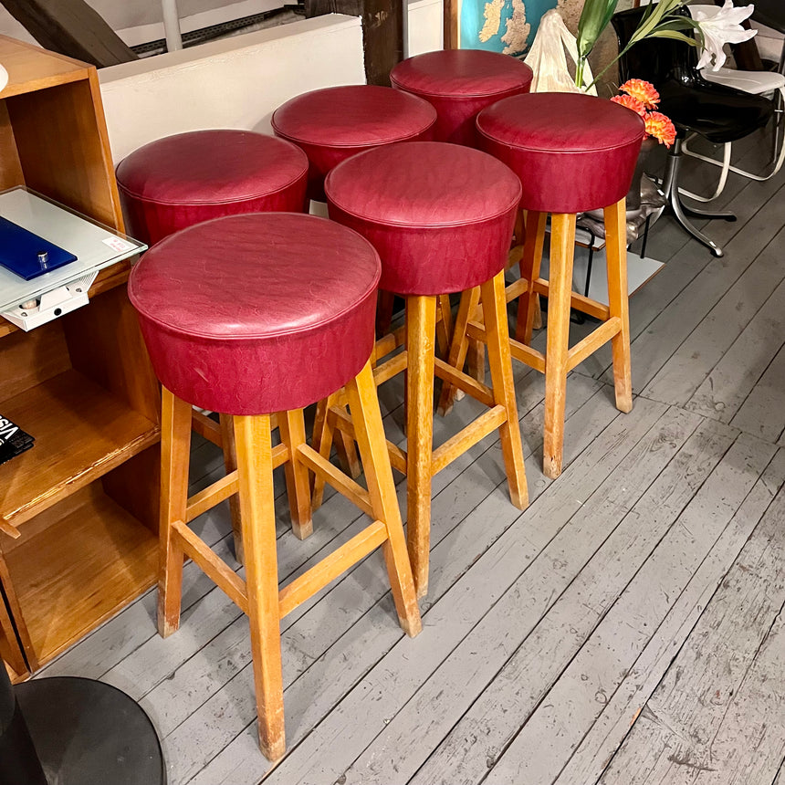 Set of six vintage stools
