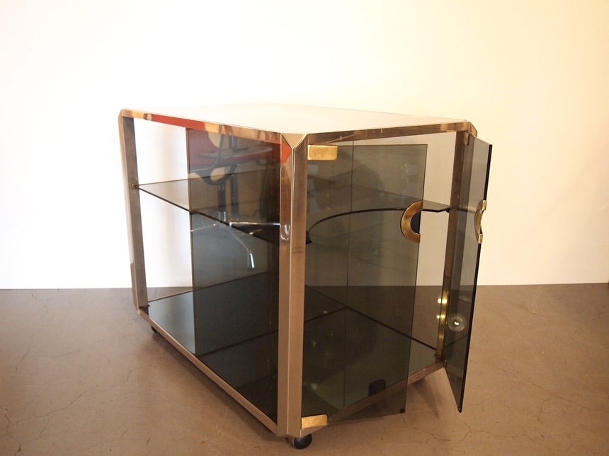 Bar cart designed by Willy Rizzo in 1970's.  /  Bar mobile créée par Willy Rizzo dans les années 70. 
